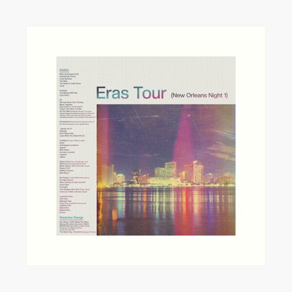 Item preview, Eras Setlist New Orleans Night 1 designed and sold by SheWolfDaughter.
