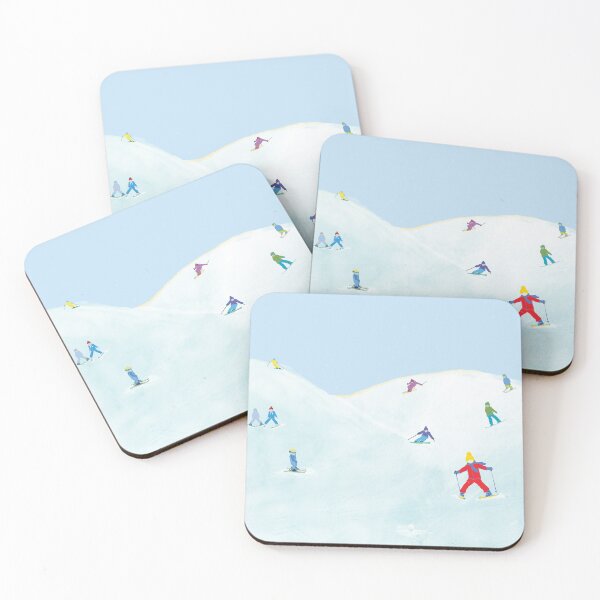 Item preview, Little Skiers On Snowy Hill Illustration designed and sold by Julia Doria.