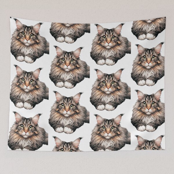 Item preview, Maine Coon Cat Laying Down designed and sold by nikkolaus.