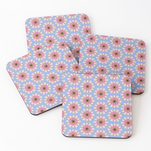 Item preview, Pink gerbera on blue designed and sold by LittleBettyMakes.