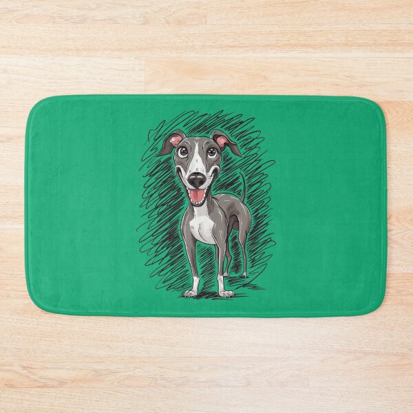 Item preview, A cheerful greyhound in a cartoon style. designed and sold by MyHappyArtShop.