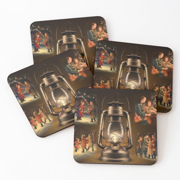 Item preview, Vintage Lantern with Christmas Scenes designed and sold by ZetaDream.