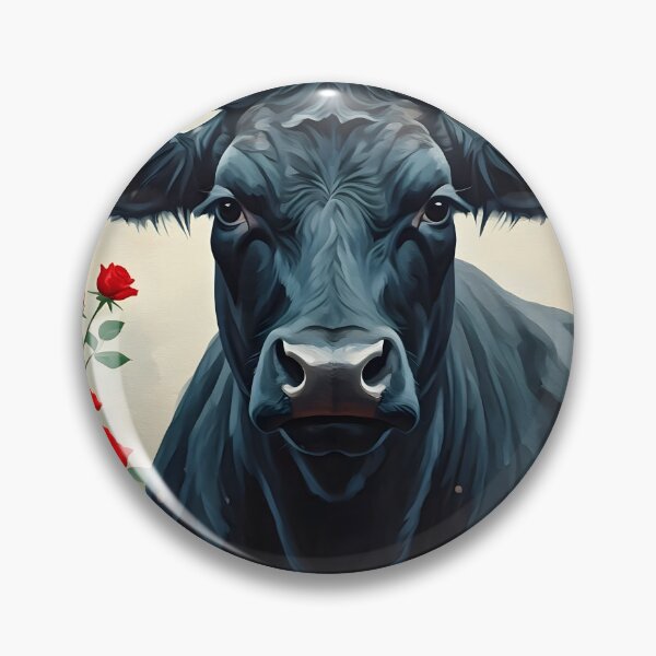 Item preview, Black Angus In A Field Of Red Roses designed and sold by Paw's Arts.
