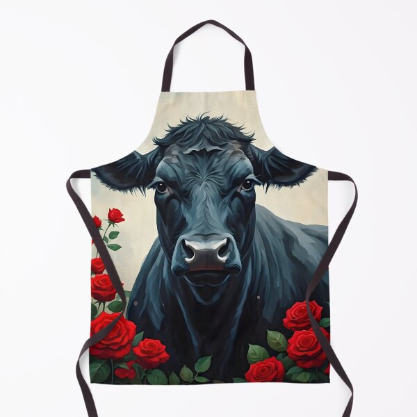 Item preview, Black Angus In A Field Of Red Roses designed and sold by Paw's Arts.