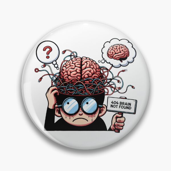 Item preview, 404 Brain Not Found—Programmer's Humour designed and sold by Tw1nsAIArt.