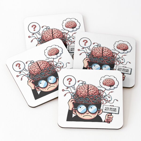 Item preview, 404 Brain Not Found—Programmer's Humour designed and sold by Tw1nsAIArt.