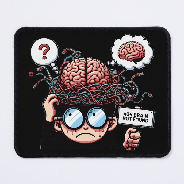 Item preview, 404 Brain Not Found—Programmer's Humour designed and sold by Tw1nsAIArt.