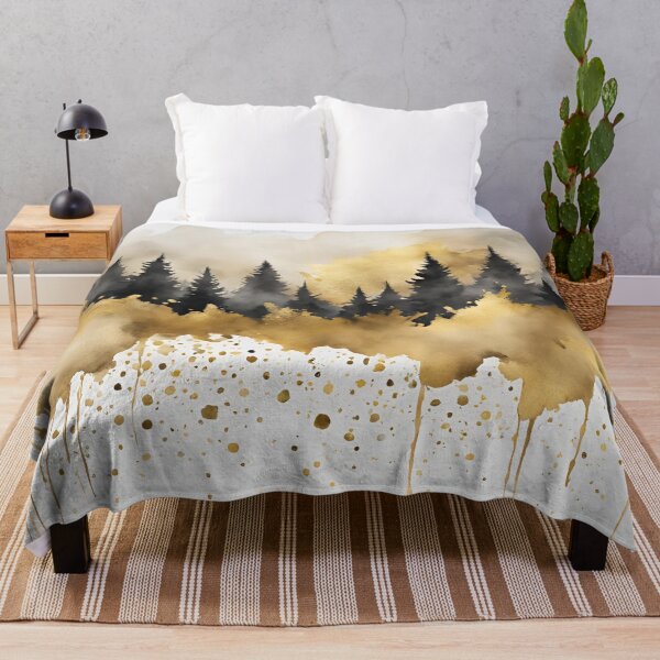 Item preview, Elegant Watercolor Trees with Gold Accents - Nature-Inspired Wall Art for Tranquil Spaces designed and sold by Sanskrati.