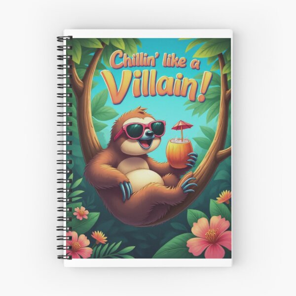 Item preview, Lazy Sloth Enjoying Coconut Drink in Style designed and sold by ArtCreator2023.