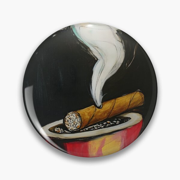 Item preview, Lit Cigar in Red Ashtray with Swirling Smoke Abstract Art Generative AI designed and sold by OlfactoART Studio.