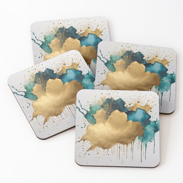 Item preview,  Watercolor abstract with Gold Accents - Nature-Inspired Wall Art for Tranquil Spaces designed and sold by Sanskrati.