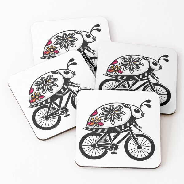 Item preview, Flower-Powered Cockroach on a Bicycle sticker designed and sold by CeammiShop.