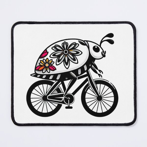 Item preview, Flower-Powered Cockroach on a Bicycle sticker designed and sold by CeammiShop.