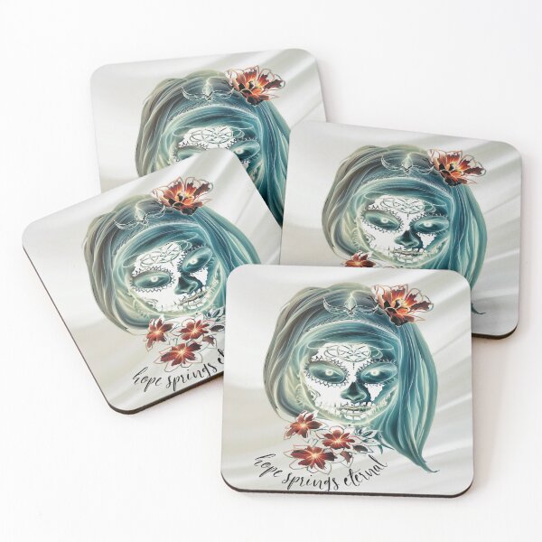 Item preview, Hope Springs Eternal: Ethereal Skull and Floral Art designed and sold by gleefulme.