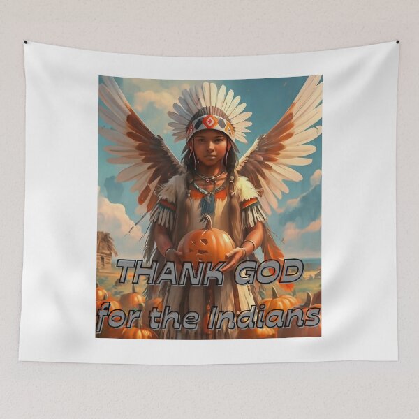 Item preview, Thank God for Indians and  Angels epic gifts for thanksgiving day and helloween designed and sold by thankful-loco.