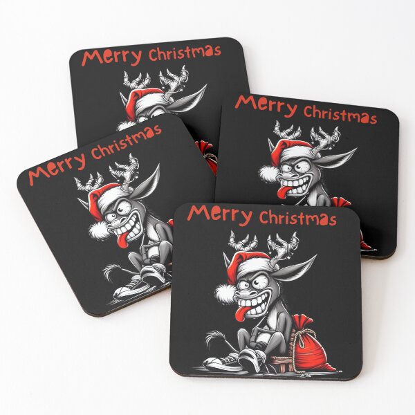 Item preview, Funny T-shirt with a funny crazy Christmas Reindeer in a Santa hat designed and sold by artimplementer.