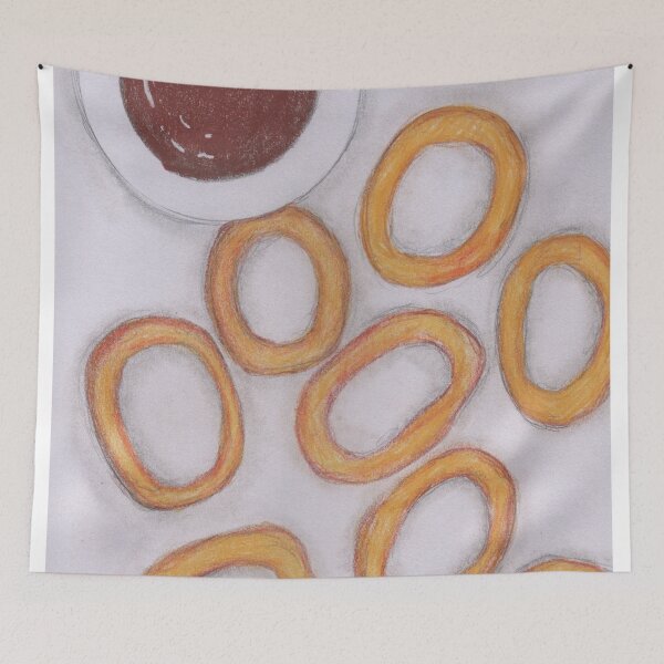 Item preview, Onion rings with barbecue sauce designed and sold by Artbysarah23.