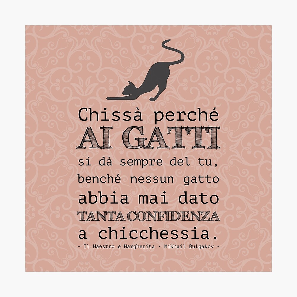 Poster Il Maestro E Margherita Citation Du Livre Italien Mikhail Boulgakov Par Sonosololibri Redbubble