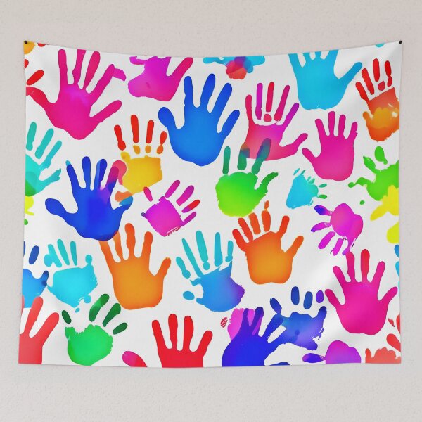 Item preview, Colorful Handprints Patterns for Unity designed and sold by Health And Fitness Posts e-Store.