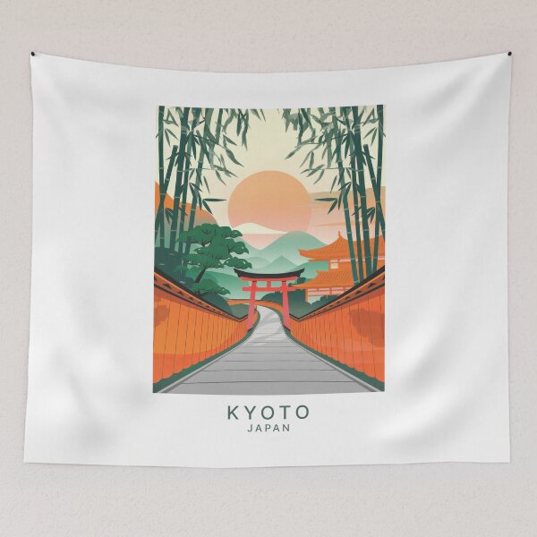 Item preview, Vintage Minimal Retro Travel Poster from Kyoto – Japan designed and sold by pod24.