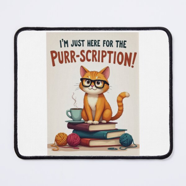 Item preview, Cute Cat on Books: Coffee and Yarn Vibes designed and sold by ArtCreator2023.
