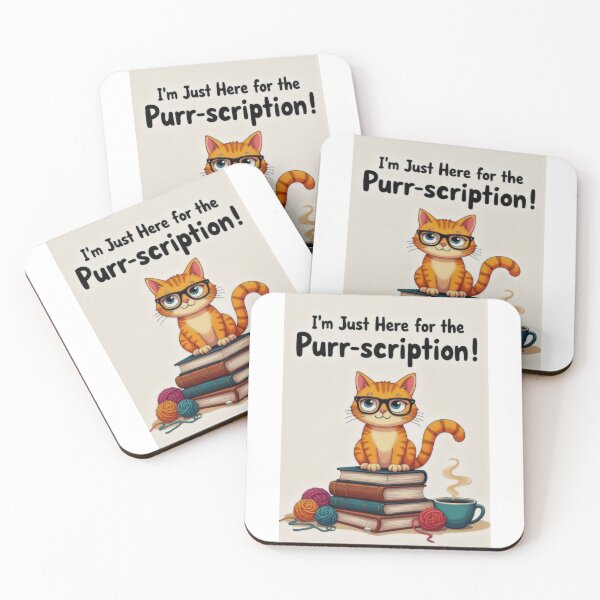 Item preview, Smart Cat with Coffee and Books designed and sold by ArtCreator2023.