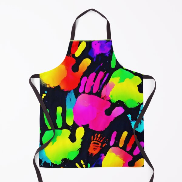 Item preview, Colorful Neon Handprints on Black designed and sold by Health And Fitness Posts e-Store.