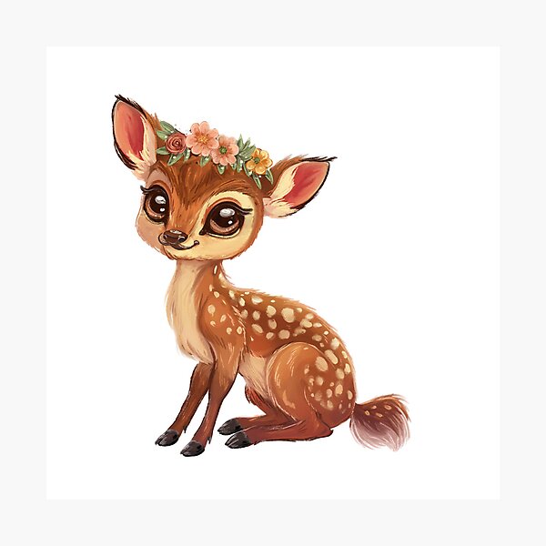 Item preview, Fawn with flower crown designed and sold by SowasOmega.