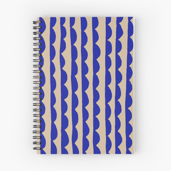 Aperçu de l'œuvre Ligne verticale festonnée en bleu outremer et beige créée et vendue par studioanalog.