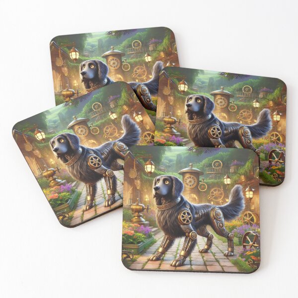Item preview, Steampunk Flat-Coated Retriever designed and sold by Sillytoe.