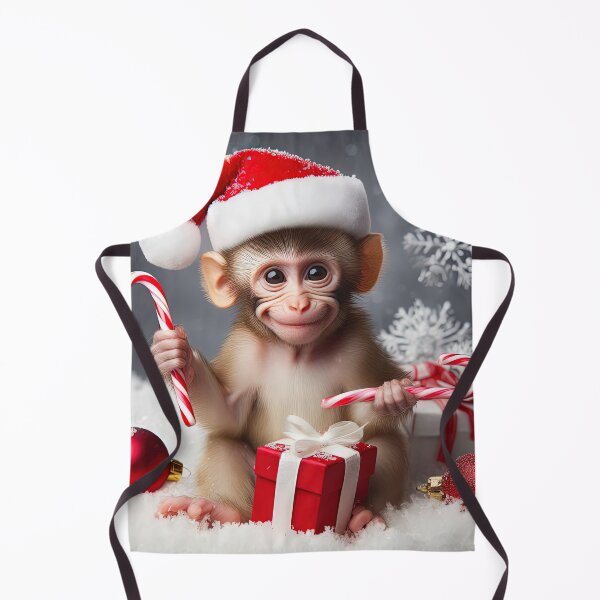 Item preview, Cute monkey with a Santa hat designed and sold by lalylaura.
