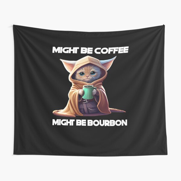 Item preview, Might Be Coffee, Might Be Bourbon - Cute Cat Drinking Mug Art designed and sold by egonwn.