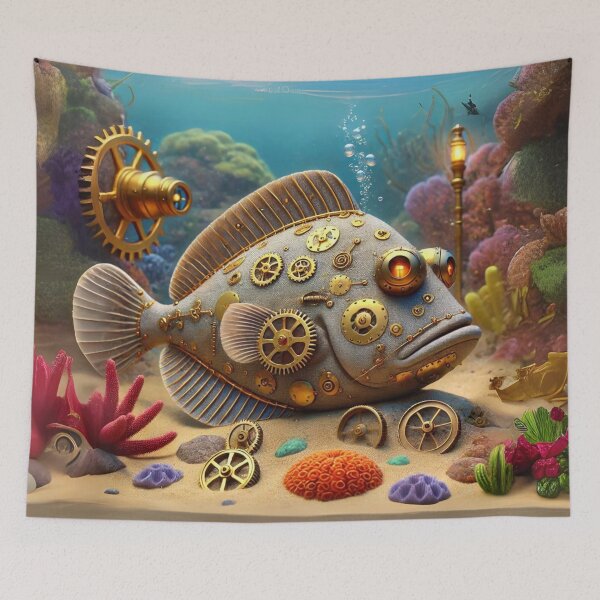 Item preview, Steampunk Flounder Fish designed and sold by Sillytoe.