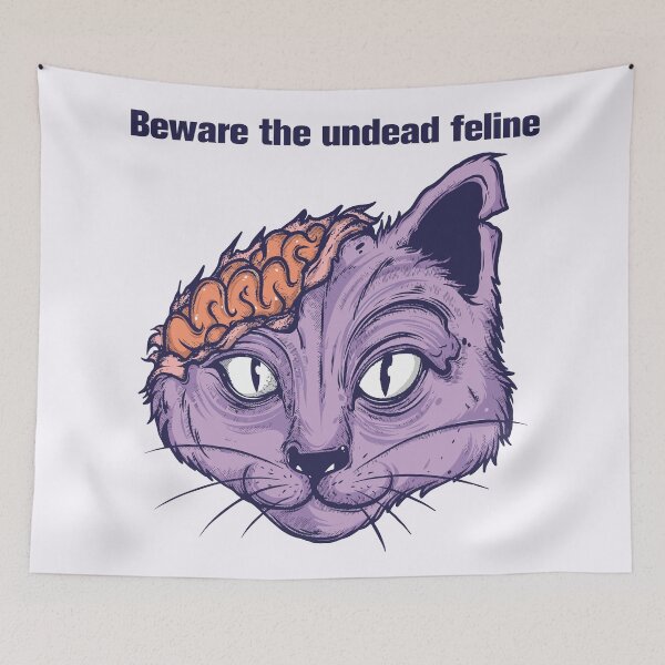 Item preview, Beware the Undead Feline - Zombie Cat Illustration designed and sold by -DEEWOLF-.