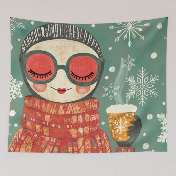 Item preview, Cozy Winter Days | Hot Cocoa & Snowflakes Illustration designed and sold by MindFulStudios.