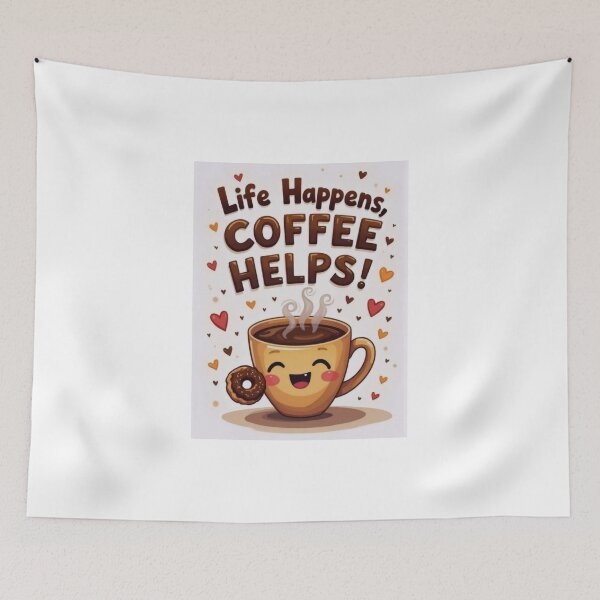 Item preview, Coffee + Donut = Happiness: Cute Design designed and sold by ArtCreator2023.
