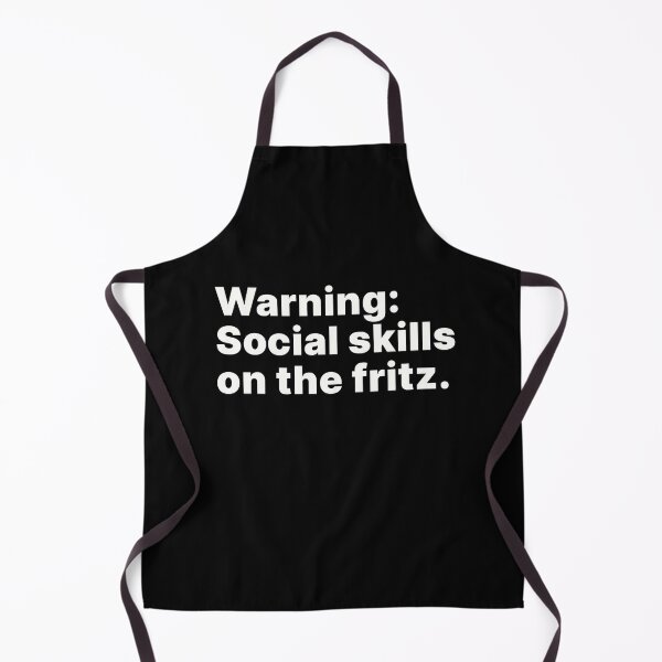 Item preview, Warning: Social skills on the fritz - white text designed and sold by ThingsOnTees.