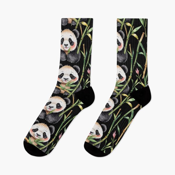 Item preview, Cute Pandas with Bamboo on Black designed and sold by gjsart.