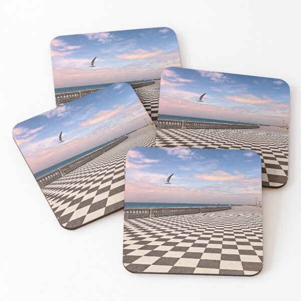 Item preview, Livorno, Tuscany, Italy,  promenade Mascagni Terrace at dawn designed and sold by Ermes.S.