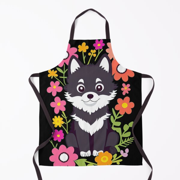 Item preview, Colorful Kawaii Wolf With Flowers designed and sold by Tw1nsAIArt.
