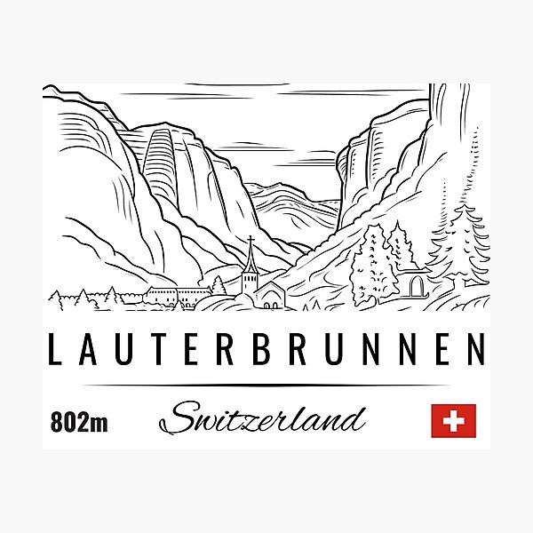 Item preview, Lauterbrunnen Switzerland Black text designed and sold by Customguru.