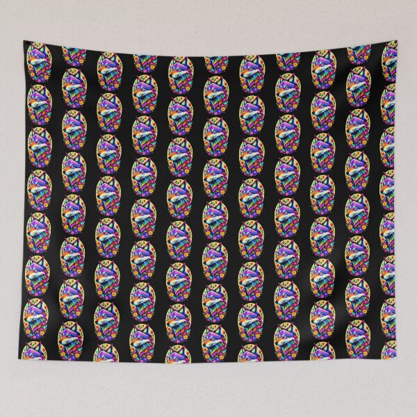 Item preview, Colorful Wolf With Flowers designed and sold by Tw1nsAIArt.