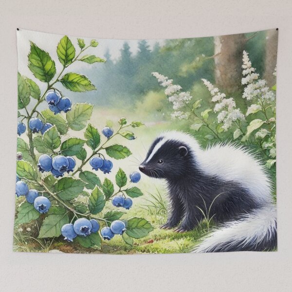 Item preview, Skunk w/ Blueberries designed and sold by Panicked Pixie.
