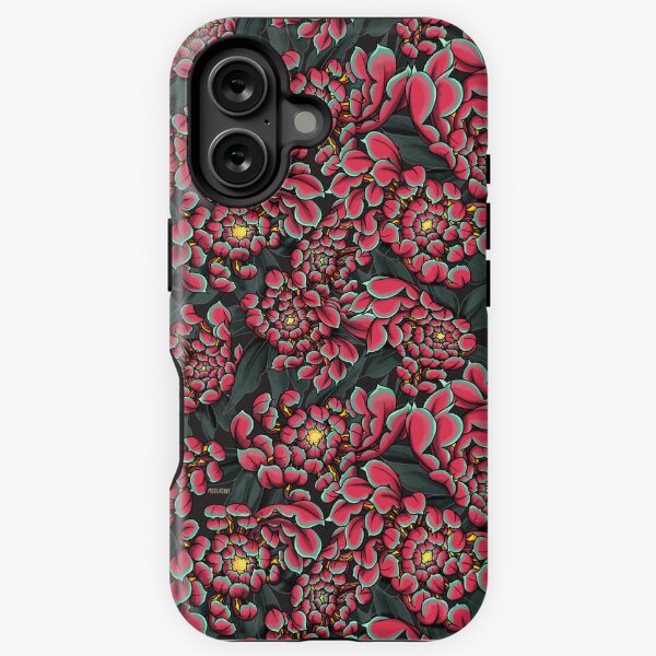 MoxxiFoxxy Pattern Chrysanthemum-Magenta  iPhone Tough Case