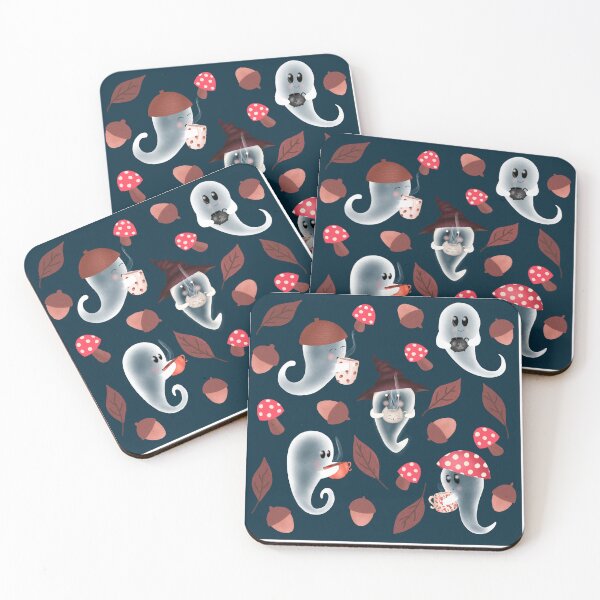 Item preview, Ghost Tea Party in Navy Blue designed and sold by AnnikaisDrawing.