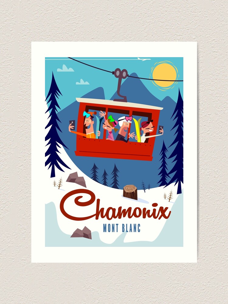 Chamonix Mont Blanc Cable Car poster Art Print for Sale by Gary Godel