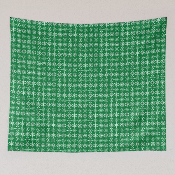 Item preview, White snowflakes on green background designed and sold by Alelmisira.