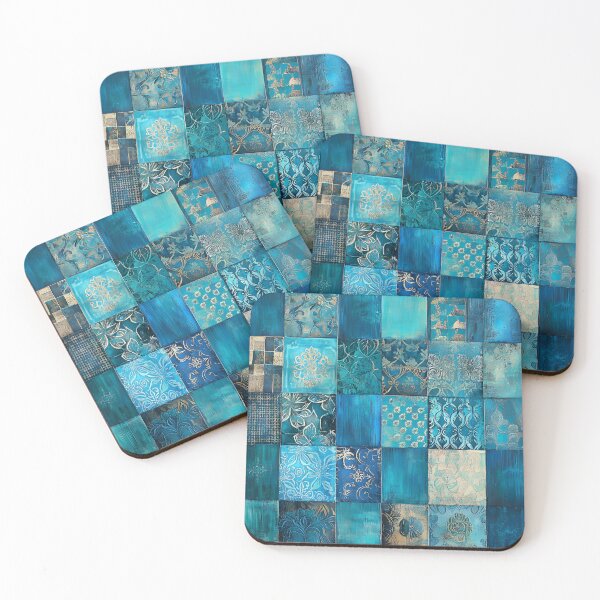 Item preview, Bohemian Elegance: Blue Mosaic with Gold Touches  designed and sold by EronCreations.