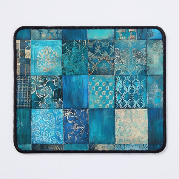 Item preview, Bohemian Elegance: Blue Mosaic with Gold Touches  designed and sold by EronCreations.