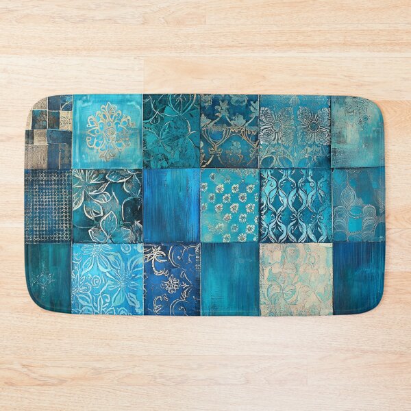Item preview, Bohemian Elegance: Blue Mosaic with Gold Touches  designed and sold by EronCreations.